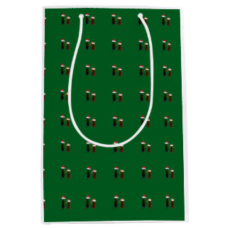 christmas dog ミディアムペーパーバッグ