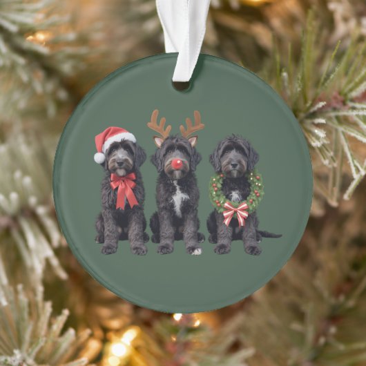 Christmas Dog Black Goldendoodle Doodle Mom Winter オーナメント (ツリー)
