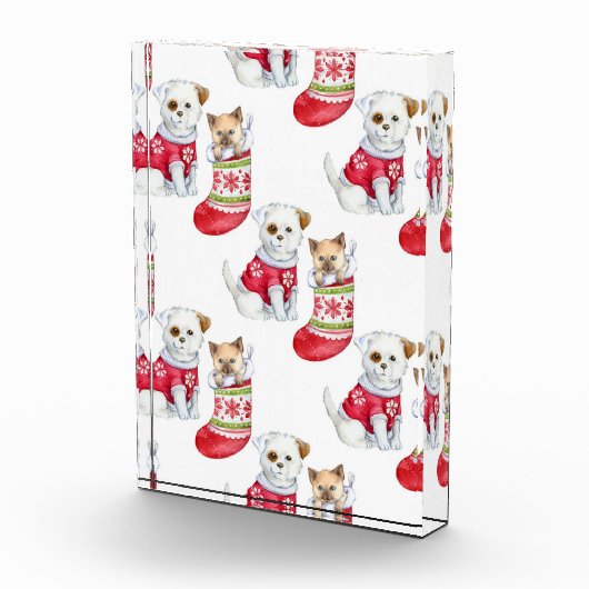 Christmas Dog & Cat フォトブロック (右)