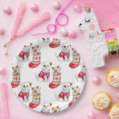 Christmas Dog & Cat ペーパープレート (パーティー)