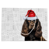Christmas Dog Chocolate Cocker Spaniel Holiday ラージペーパーバッグ (裏面)