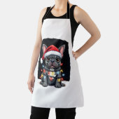 Christmas Dog French Bulldog Xmas Frenchie Men Wom エプロン (インサイチュ)