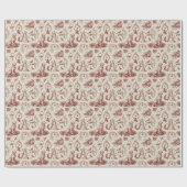 Christmas Dog Gift Wrap Letter A Monogram ラッピングペーパー (フラット)