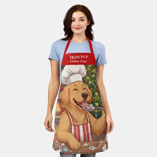 Christmas Dog Holiday Baking Apron エプロン (着用した状態)