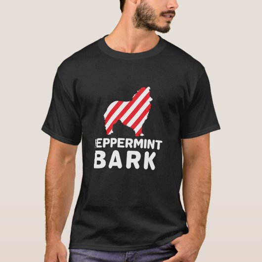 Christmas Dog Peppermint Bark Shetland Sheepdog Fu Tシャツ (正面)