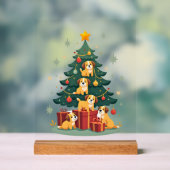 Christmas Dog Tree T-Shirt Cute Funny Puppy Dogs X アクリルサイン (ニュートラル)