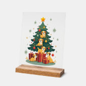 Christmas Dog Tree T-Shirt Cute Funny Puppy Dogs X アクリルサイン (傾斜)