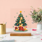 Christmas Dog Tree T-Shirt Cute Funny Puppy Dogs X アクリルサイン (ウェディング)