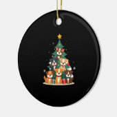 Christmas Dog Tree T-Shirt Cute Funny Puppy Dogs X セラミックオーナメント (左)