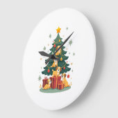 Christmas Dog Tree T-Shirt Cute Funny Puppy Dogs X ラージ壁時計 (傾斜)