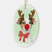 Christmas Dog wAntlers & Oven Mitt Ornament セラミックオーナメント (左)