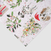 Christmas dogs and greenery pattern 薄葉紙 (詳細)