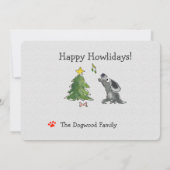 Christmas Dogs Cartoon Card 5" x 7"招待状 招待状 (裏面)