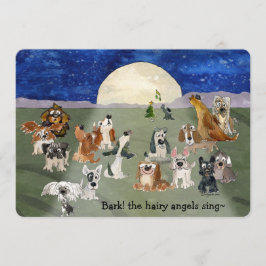 Christmas Dogs Cartoon Card 5" x 7"招待状 招待状
