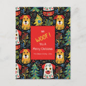 Christmas Dogs Cute Holiday Postcard シーズンポストカード (正面)