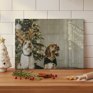 Christmas Dogs Cutting Board Holiday Gift カッティングボード