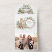 Christmas Dogs with Car |フォトクリスマスカード オールインワン招待状 (内側)