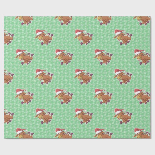 Christmas Donkey Cartoon ラッピングペーパー (フラット)