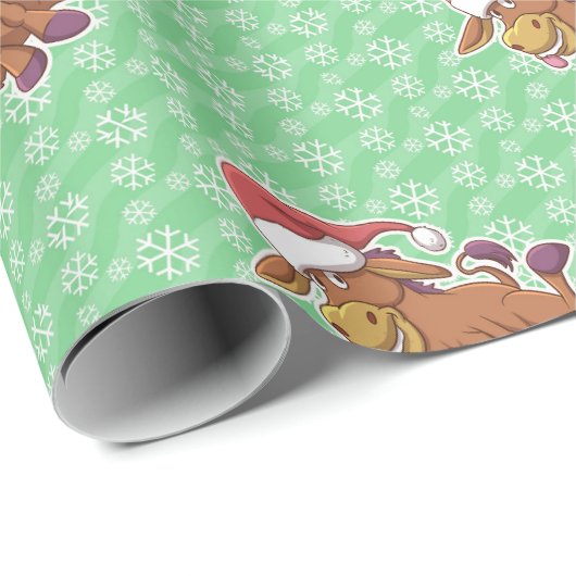 Christmas Donkey Cartoon ラッピングペーパー (ロールコーナー)
