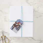 Christmas donkey with funny red hat ギフトタグ (より糸付き)