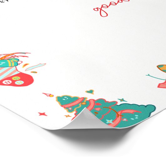 Christmas Don't say baby shower game ポスター (角)