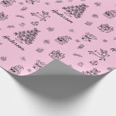 Christmas Doodle Custom Name Personalized  ラッピングペーパー (角)