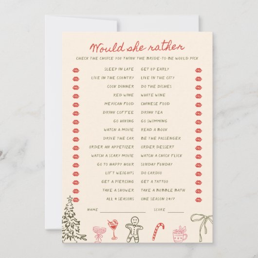 Christmas Doodle He said She said Card 招待状 (正面)