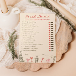 Christmas Doodle He said She said Card 招待状