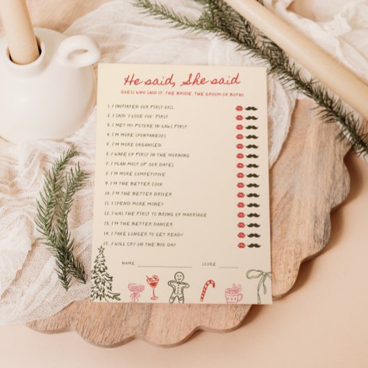 Christmas Doodle He said She said Card 招待状