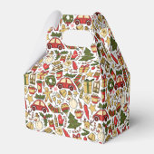 Christmas Doodle Pattern Favor Box フェイバーボックス (裏面サイド)