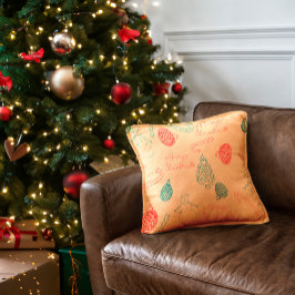 Christmas Doodle Pattern | Snowmen, Trees & Candy  クッション