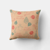 Christmas Doodle Pattern | Snowmen, Trees & Candy  クッション (裏面)