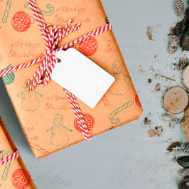 Christmas Doodle Pattern | Snowmen, Trees & Candy  ラッピングペーパーシート