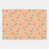 Christmas Doodle Pattern | Snowmen, Trees & Candy  ラッピングペーパーシート (正面3)