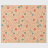 Christmas Doodle Pattern | Snowmen, Trees & Candy  ラッピングペーパー (フラット)