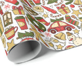 Christmas Doodle Wrapping Paper ラッピングペーパー (ロールコーナー)