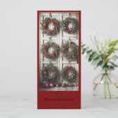 Christmas Door Wreath Holiday Personalized Card (スタンド正面)