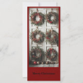 Christmas Door Wreath Holiday Personalized Card (正面)