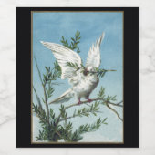 Christmas Dove of Peaceワインボトルラベル ワインラベル (シングルラベル)