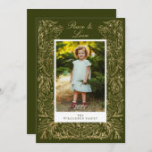 Christmas Doves Of Peace & Loveフローラ枠写真 シーズンカード (正面/裏面)