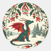 Christmas Dragon ラウンドシール (正面)