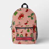 Christmas Drawing I Custom Name  プリントバックパック (正面)