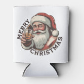 Christmas Drinking Bourbon Party Whiskey Lover 缶クーラー (正面)