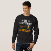 Christmas Drinking Whiskey Liquor Drinker Saying スウェットシャツ (正面フル)