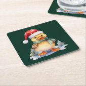 Christmas Duck スクエアペーパーコースター (アングル)