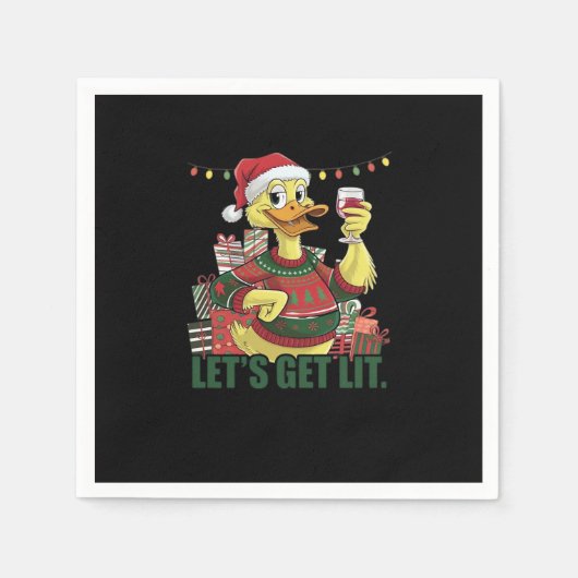 Christmas Duck, Let's Get Lit  スタンダードカクテルナプキン (正面)