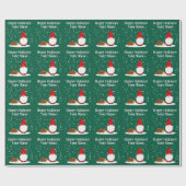 Christmas dwarf with hedgehog cartoon Christmas ラッピングペーパー (フラット)