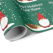 Christmas dwarf with hedgehog cartoon Christmas ラッピングペーパー (ロールコーナー)