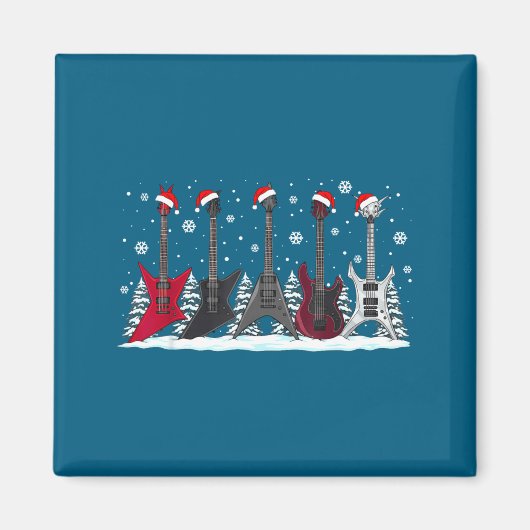 Christmas Electric Guitars Metalhead Guitarist Xma マグネット (正面)