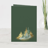 Christmas Elegance: Green and Gold Pine Tree カード (裏面)